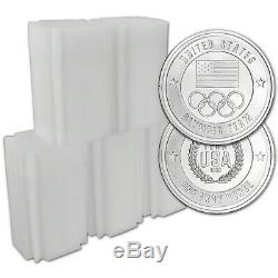 100-pc 1 oz Silver Round US Olympic Committee Team USA 999 Fine (5 Tubes of 20)