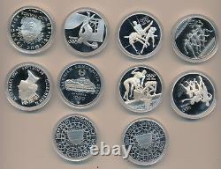 1896-1996, International Olympic Centennial Coin Set, 10 Sterling Silver Coins