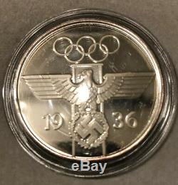 1936 Commemorative 1 Oz Silver Coin. Nazi Regime 36 Olympics
