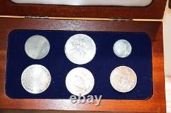 1952- 1972 Silver First Olympics Coins Of The Modern Era Set In Wood Box