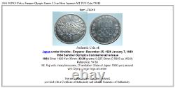1964 JAPAN Tokyo Summer Olympic Games 3.5cm Silver Japanese MT FUJI Coin i78218