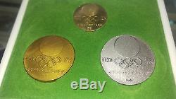 1964 Japan Tokyo Olympics XVII Official Gold Silver Bronze Medal/coin Set