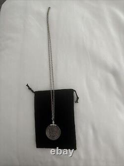 1964 Tokyo Olympic Games Silver 1000Y Coin mounted Sterling 25 Chain necklace