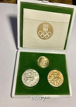 1964 Tokyo Olympics Gold Silver Bronze Coin Medal Case