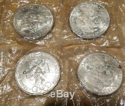1968 Mexico Olympic 25 Pesos. 720 Silver Original Mint Cello 10 Coins