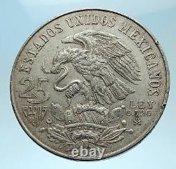 1968 Mexico XIX Olympic Games Aztec Ball Player BIG 25 Pesos Silver Coin i77514