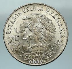 1968 Mexico XIX Olympic Games Aztec Ball Player BIG 25 Pesos Silver Coin i84593
