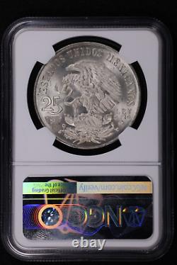 1968-Mo Mexico City Olympics 25 Pesos Silver Coin Even Rings NGC MS68