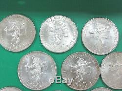 1968 Silver 25 Pesos Mexico Lot of 20 Olympic Unc BU Silver Coins High Ring Q1E1