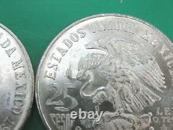 1968 Silver 25 Pesos Mexico Lot of 20 Olympic Unc BU Silver Coins High Ring Q3L2