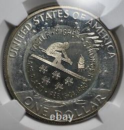 1971 S Eisenhower Dollar NGC PF67 Cameo Silver Proof Coin XIII Olympic Games Ski