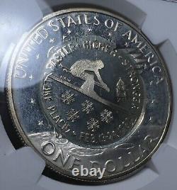 1971 S Eisenhower Dollar NGC PF67 Cameo Silver Proof Coin XIII Olympic Games Ski