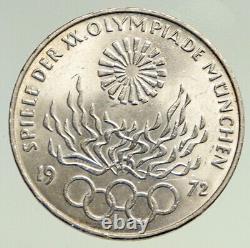 1972 D Germany Munich Summer Olympic Antique Vintage Silver 10 Mark Coin i94509