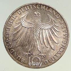 1972 D Germany Munich Summer Olympics XX ATHLETES OLD Silver 10 Mark Coin i94508