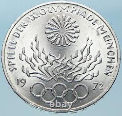 1972 Germany Munich Summer Olympic Antique Proof Silver 10 Mark Coin i82381