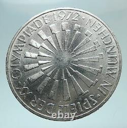 1972 Germany Munich Summer Olympic Games SPIRAL 10 Mark Silver Coin i81010