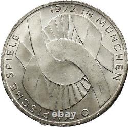 1972 Germany Munich Summer Olympic Games Schleife 10 Mark Silver Coin i52438