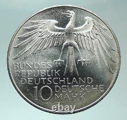 1972 Germany Munich Summer Olympics Stadium Genuine 10 Mark Silver Coin i82403
