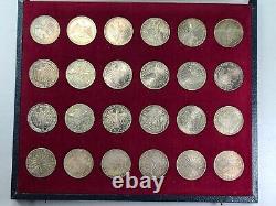 1972 Munich Germany Olympics 24 Silver 10 Mark Coin Set in Case