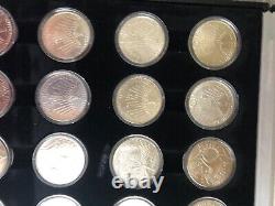 1972 Munich Germany Olympics 24 Silver 10 Mark Coin Set in Case with documents