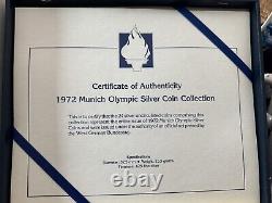 1972 Munich Olympic Silver 24 Coin Collection Set withCOA and Original Box