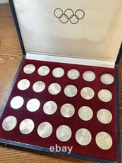 1972 Munich Olympic Silver Coin Complete 24 Piece Set COA! Ap280 Some Purp Tones