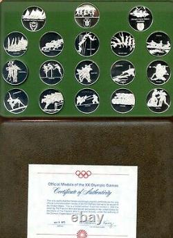 1972 Official Medals Of The XX Olympic Games. 999 Silver Proof (box & Coa)