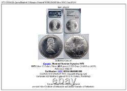 1973 CANADA Queen Elizabeth II Olympics Montreal WORLDMAP Silver NGC Coin i85244