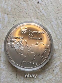 1973 CANADA Queen Elizabeth Olympics Montreal World Map. 925 Silver $10 Coin