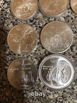 1973 and up Olympics Commemorative Silver Coins 18 Pcs 10 and 5 Dollar 15.899Oz