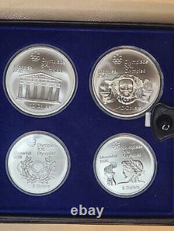 1974 Canada 4 Coin. 925 Sterling Silver Olympic Unc Set