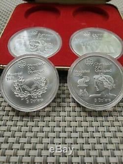 1974 Silver Canadian Montreal 1976 Olympics 4 Coin Set Olympian Motifs MINT
