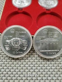 1974 Silver Canadian Montreal 1976 Olympics 4 Coin Set Olympian Motifs MINT