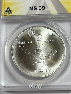 1975 Canada 5 Dollars Javelin Olympic Commemorative Coin Graded MS 69 by ANACS