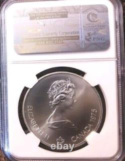 1975 Canadian Large $5 Silver Olympic (Swimming) Coin Graded by NGC MS69