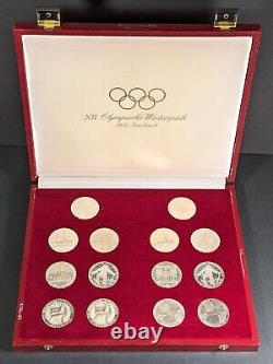 1976 Austria Winter Olympic Silver 100 Schillings Set in Box MS and PR