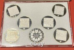 1976 Austrian (Innsbruck) Winter Olympic 7 Coin Set, 100 Shilling, Silver Coins