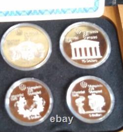 1976 CANADA Olympic Coin Proof Set With BOX & COA 4 Coin SILVER Set