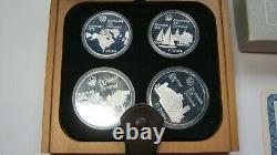 1976 CANADIAN MONTREAL OLYMPIC GAMES 4 COIN SET WithCOA SERIES 1.925 SILVER