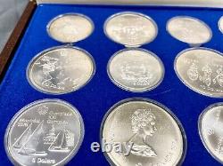 1976 CANADIAN OLYMPICS 28 STERLING SILVER COIN SET COLLECTION WithCASE & COA
