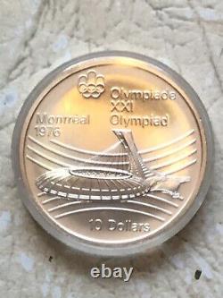 1976 Canada $10 Large Olympic. 925 Silver Coin Olympic Stadium BU