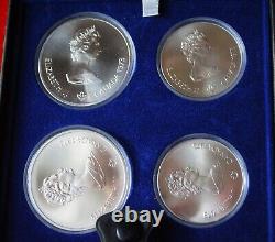1976 Canada 4-coin Silver Olympic Set In Original Display Case