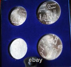 1976 Canada 4-coin Silver Olympic Set In Original Display Case