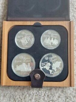 1976 Canada Montreal Olympic 4 Piece Silver Proof Coin Set With Case And COA