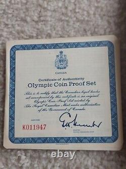 1976 Canada Montreal Olympic 4 Piece Silver Proof Coin Set With Case And COA