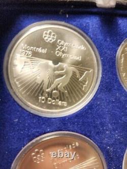 1976 Canada Montreal Olympic 4 Piece Silver Uncirculated Coin Set Case JRBX51
