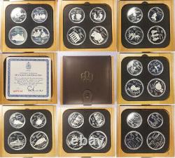 1976 Canada Montreal Olympic Complete Set of 28 Proof Coins. 925 Silver