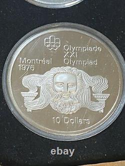 1976 Canada Montreal Olympics Series 2 Silver Proof Set 4 Coins with Case