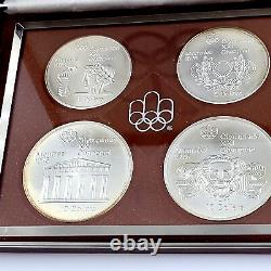 1976 Canada Montreal Olympics Series II Silver Proof Set 4 Coins With Case No COA