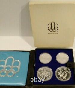 1976 Canada Montreal Olympics Sterling Silver Coin Set Two $5 &Two $10 Coins MG